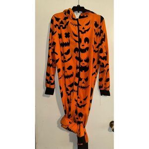 Bottoms Out 1983 Mens/Women’s Unisex One Piece Pajamas Halloween Pumpkin Large
